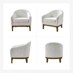 Poltrona Kiian Boucle con gambe in legno massello | HULALA HOME