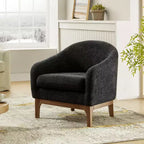 Poltrona Kiian Boucle con gambe in legno massello | HULALA HOME