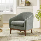 Poltrona Kiian Boucle con gambe in legno massello | HULALA HOME