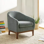 Poltrona Kiian Boucle con gambe in legno massello | HULALA HOME