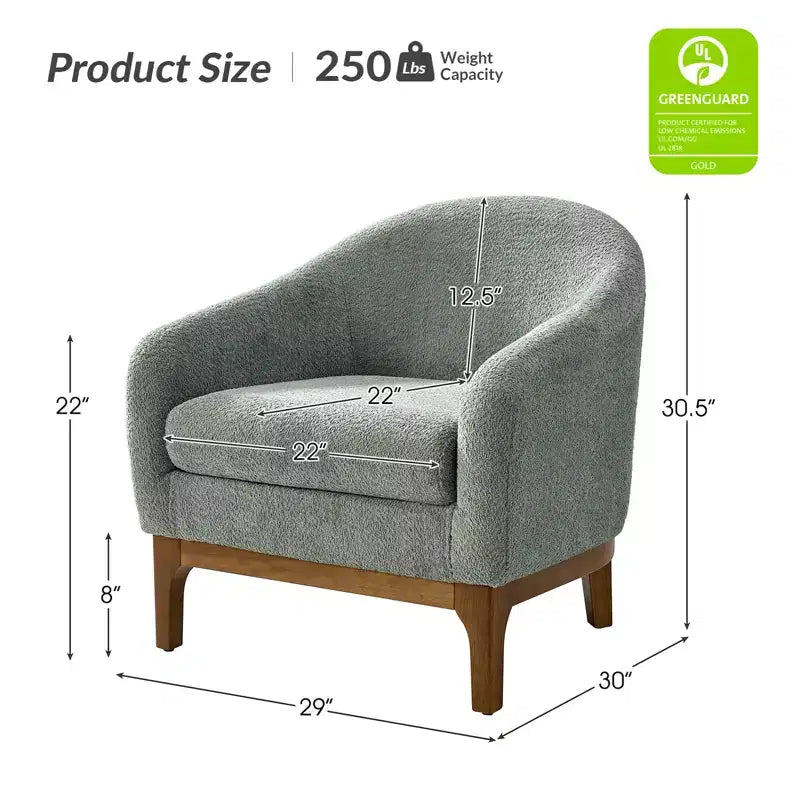 Poltrona Kiian Boucle con gambe in legno massello | HULALA HOME