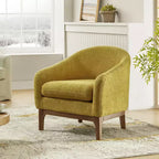 Poltrona Kiian Boucle con gambe in legno massello | HULALA HOME