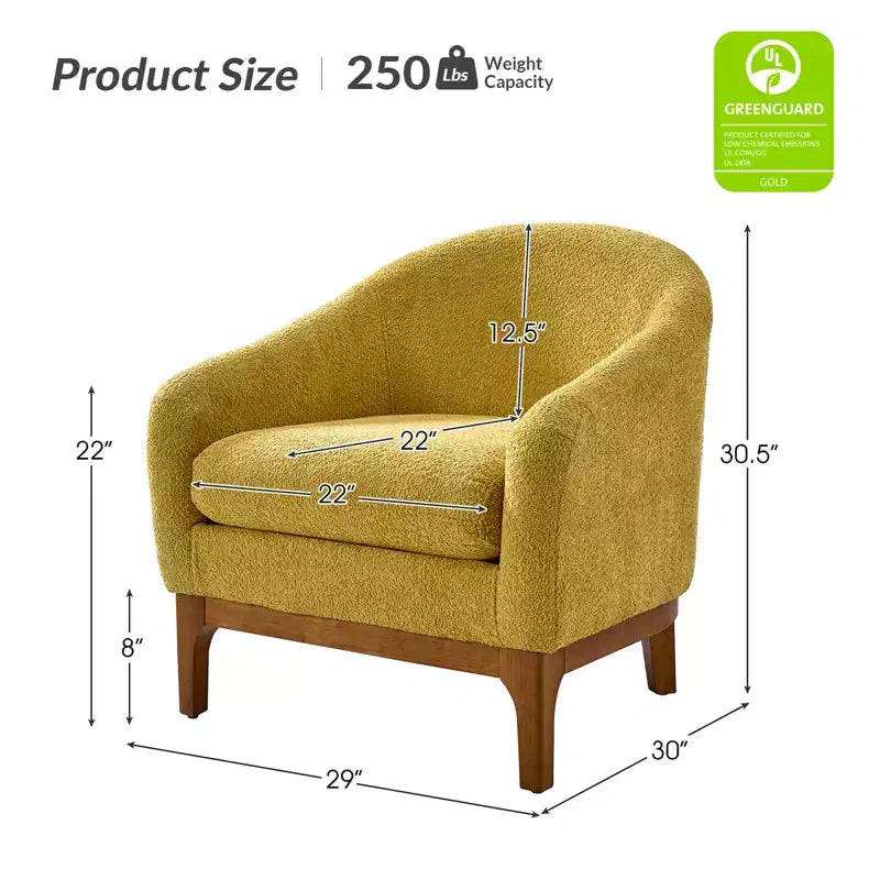 Poltrona Kiian Boucle con gambe in legno massello | HULALA HOME