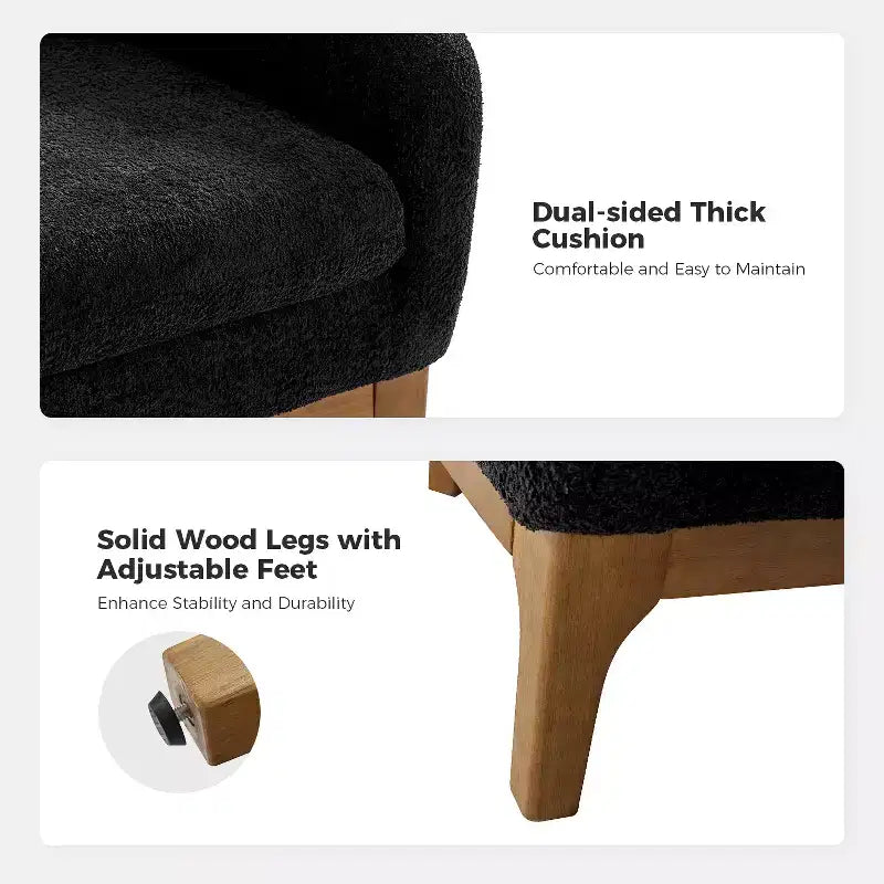 Poltrona Kiian Boucle con gambe in legno massello | HULALA HOME