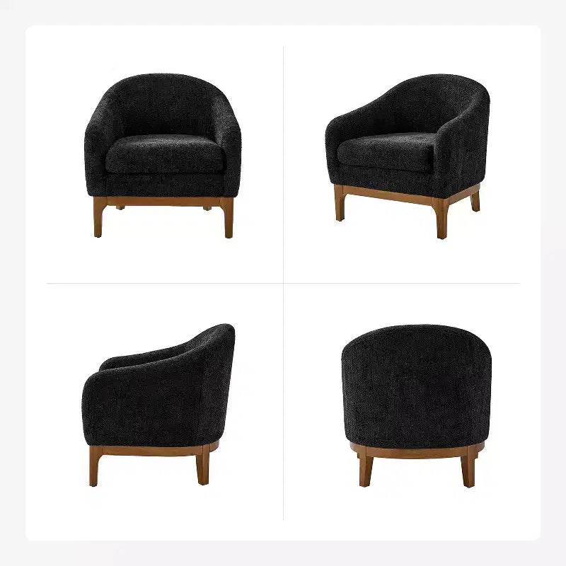 Poltrona Kiian Boucle con gambe in legno massello | HULALA HOME
