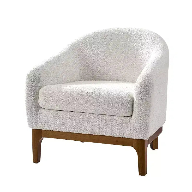 Kiian Boucle Armchair Chair with solid wood legs| HULALA HOME