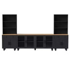 Set 3 Pezzi Mobile TV da Parete, Centro Intrattenimento con Librerie per TV Fino a 70 Pollici, Tavolo Consolle Media con Cassetti per Soggiorno Camera da Letto