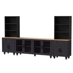 Set 3 Pezzi Mobile TV da Parete, Centro Intrattenimento con Librerie per TV Fino a 70 Pollici, Tavolo Consolle Media con Cassetti per Soggiorno Camera da Letto