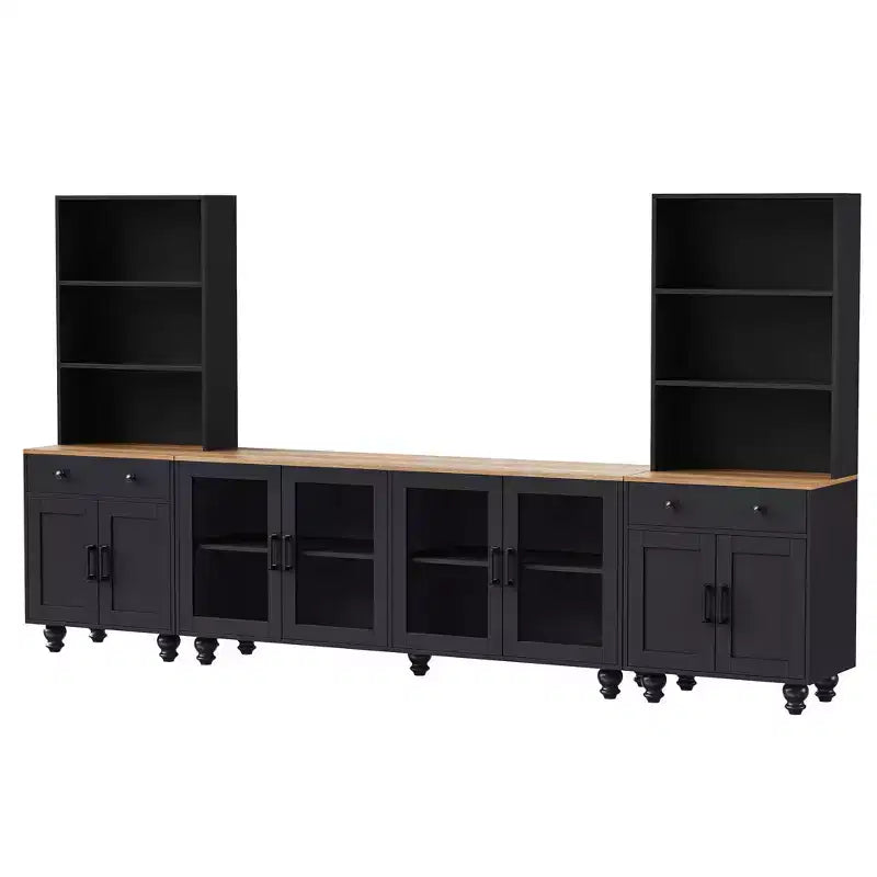 Set 3 Pezzi Mobile TV da Parete, Centro Intrattenimento con Librerie per TV Fino a 70 Pollici, Tavolo Consolle Media con Cassetti per Soggiorno Camera da Letto