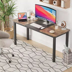 Scrivania per computer Whizmax da 63 pollici, grande scrivania da ufficio con struttura in metallo, moderna scrivania da gioco, robusta postazione di lavoro per studio, ufficio, camera da letto