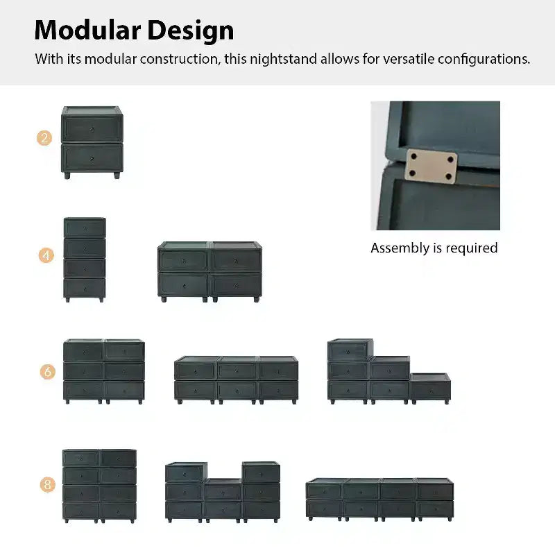 Oddone 2 - Drawer end table With Modular Design| ART OF LIVING DESIGNS