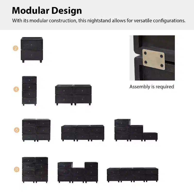 Oddone 2 - Drawer end table With Modular Design| ART OF LIVING DESIGNS
