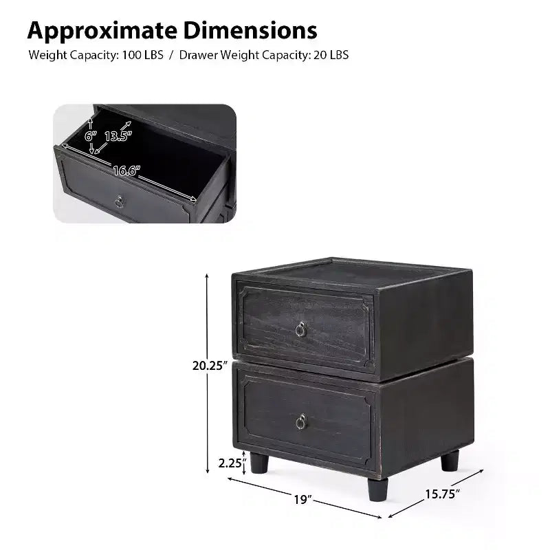 Oddone 2 - Drawer end table With Modular Design| ART OF LIVING DESIGNS