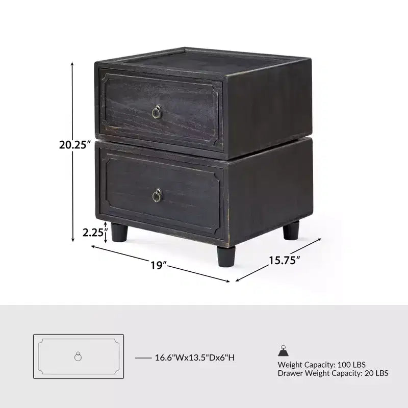 Oddone 2 - Drawer end table With Modular Design| ART OF LIVING DESIGNS
