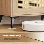 Mobile Porta TV Boho Costway per TV da 65 Pollici Mobile da Intrattenimento Moderno con Cassetti e 2 Ripiani