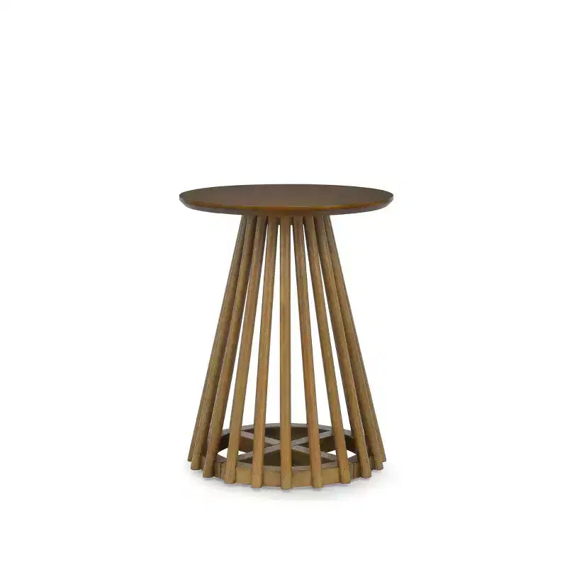 Tavolino rotondo in legno AndMakers da 15,75 pollici