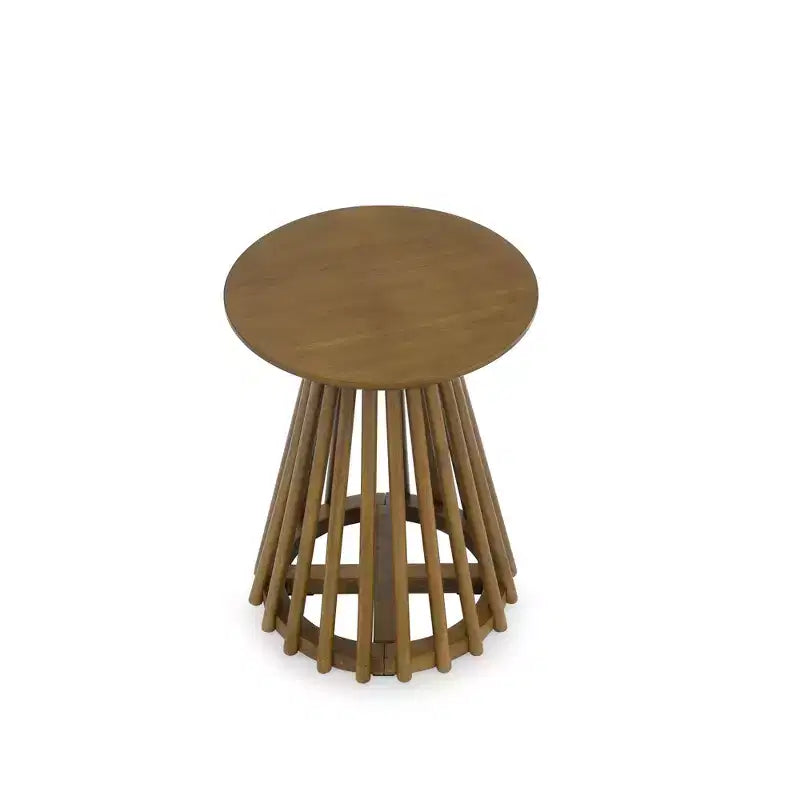 Tavolino rotondo in legno AndMakers da 15,75 pollici