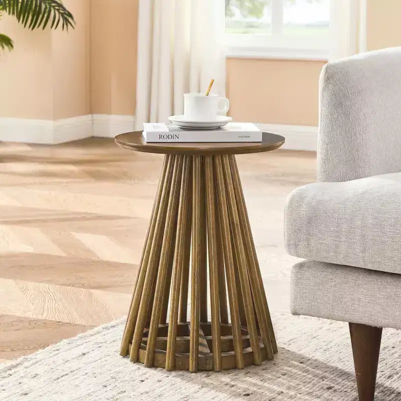 AndMakers 15.75 in. Round Wood Coffee Table