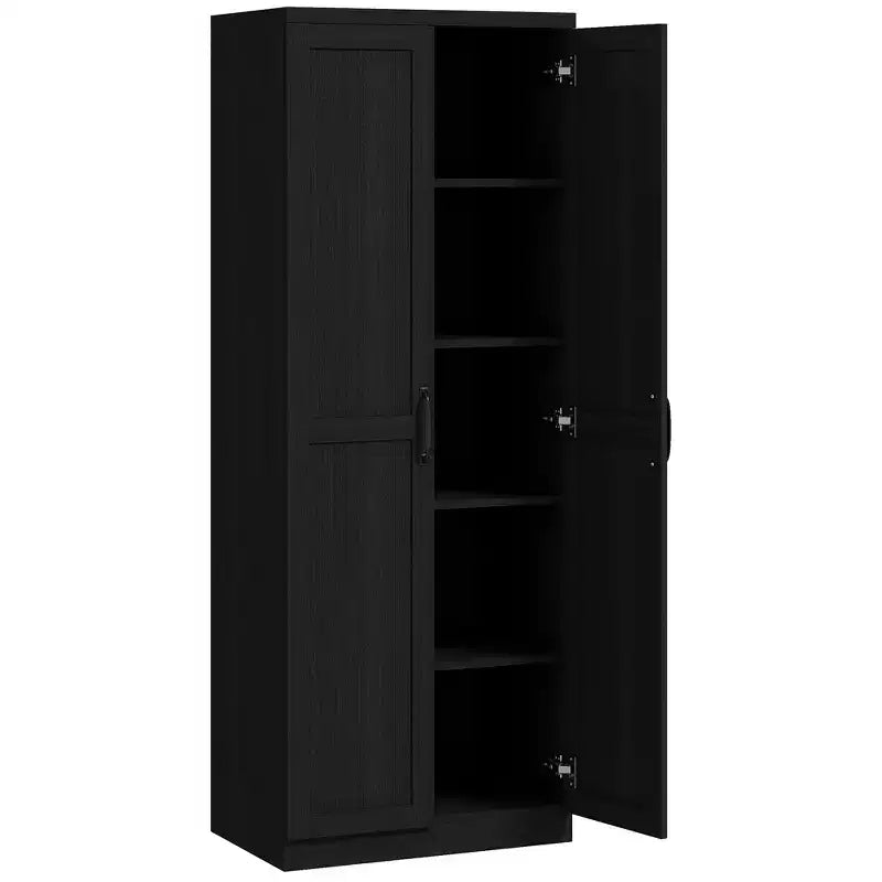 Dispensa da Cucina HOMCOM, Mobile Contenitore Autoportante a 5 Livelli con 2 Ripiani Regolabili per Sala da Pranzo, Soggiorno