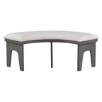 Whisen 5-Piece Rustic Charm Round Dining Set with 3 Upholstered Chairs and Curved Bench for Dining Room, Kitchen