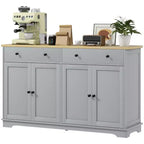 HOMCOM Sideboard Buffet Cabinet with Storage, Modern Kitchen Cabinet with 4 Doors, 2 Drawers and 2 Adjustable Shelves, Coffee Bar Cabinet