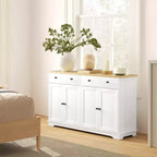 HOMCOM Sideboard Buffet Cabinet with Storage, Modern Kitchen Cabinet with 4 Doors, 2 Drawers and 2 Adjustable Shelves, Coffee Bar Cabinet