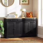 HOMCOM Sideboard Buffet Cabinet with Storage, Modern Kitchen Cabinet with 4 Doors, 2 Drawers and 2 Adjustable Shelves, Coffee Bar Cabinet