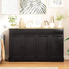 HOMCOM Sideboard Buffet Cabinet with Storage, Modern Kitchen Cabinet with 4 Doors, 2 Drawers and 2 Adjustable Shelves, Coffee Bar Cabinet