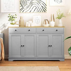 HOMCOM Sideboard Buffet Cabinet with Storage, Modern Kitchen Cabinet with 4 Doors, 2 Drawers and 2 Adjustable Shelves, Coffee Bar Cabinet