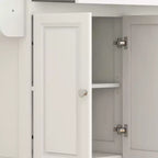HOMCOM Isola Carrello da Cucina Pieghevole con Cassetti, Armadietti e Portaspezie, Top in Legno Massello, con Ruote