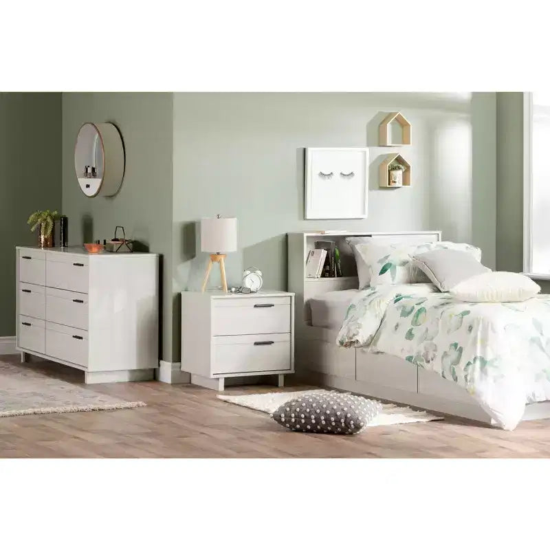 HomeStock Laminated Particleboard Twin Kids Headboard with Storage