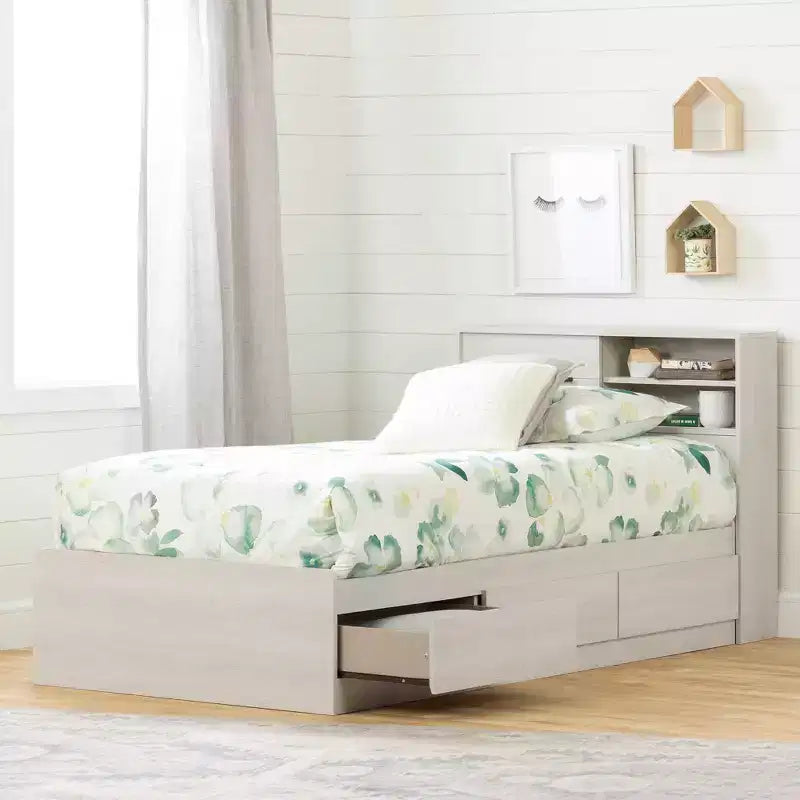 HomeStock Laminated Particleboard Twin Kids Headboard with Storage