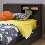 HomeStock Laminated Particleboard Twin Kids Headboard with Storage