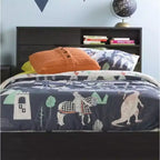 HomeStock Laminated Particleboard Twin Kids Headboard with Storage