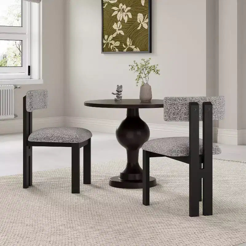 Christopher Knight Home Astura Iron Frame Upholstered Dining Chairs (Set of 2)