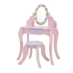 Fantasy Fields Little Princess Rapunzel Wooden Vanity with LED Mirror & Stool, Pink