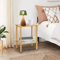 Hommpa Boho 2-Tier End Table with Storage Shelf Perfect for Small Space