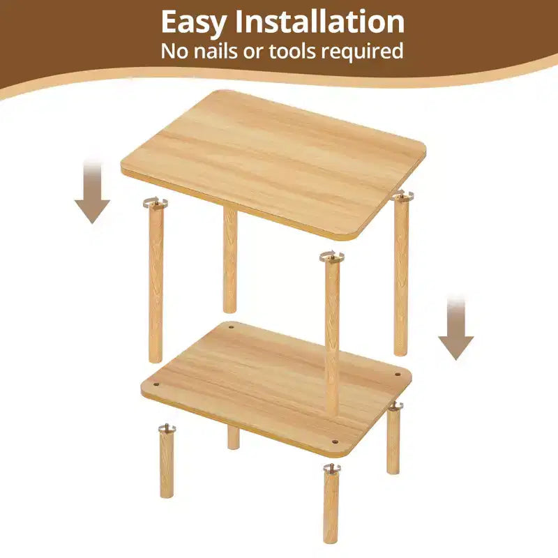 Hommpa Boho 2-Tier End Table with Storage Shelf Perfect for Small Space