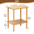 Hommpa Boho 2-Tier End Table with Storage Shelf Perfect for Small Space