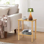 Hommpa Boho 2-Tier End Table with Storage Shelf Perfect for Small Space