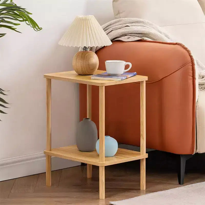 Hommpa Boho 2-Tier End Table with Storage Shelf Perfect for Small Space