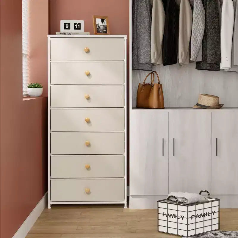 Crestlive Products Cassettiera a 7 cassetti per camera da letto, Mobile contenitore organizzativo per camera da letto