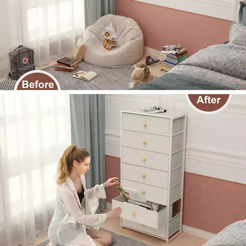 Crestlive Products Cassettiera a 7 cassetti per camera da letto, Mobile contenitore organizzativo per camera da letto