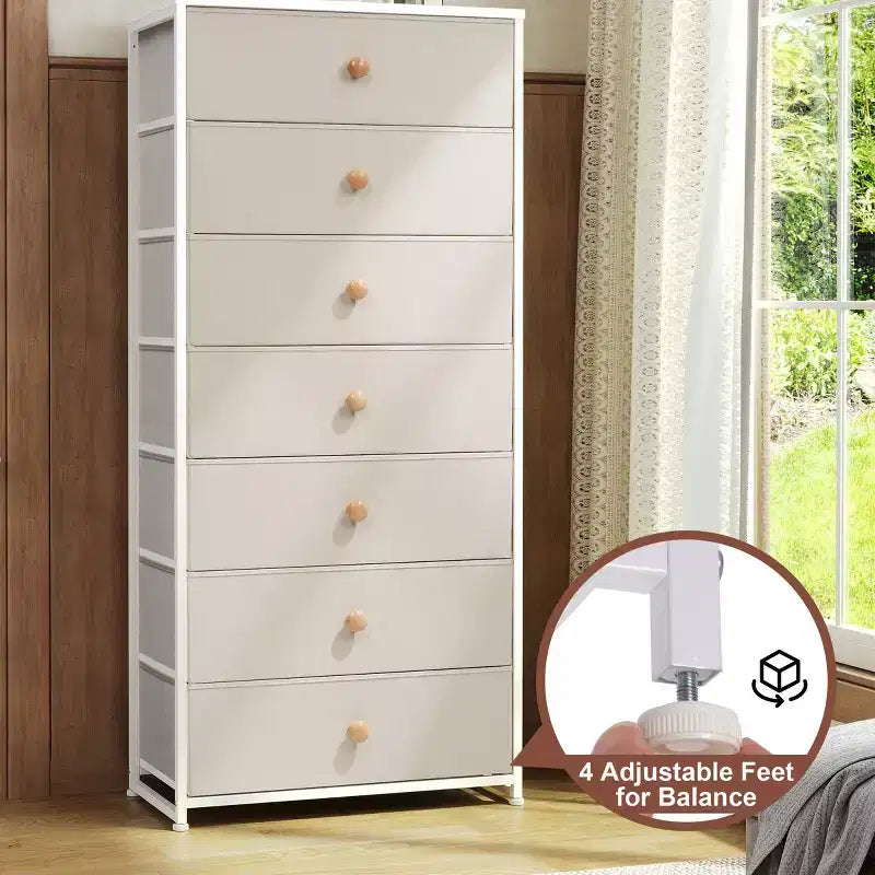 Crestlive Products Cassettiera a 7 cassetti per camera da letto, Mobile contenitore organizzativo per camera da letto