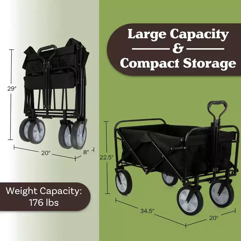 Pure Garden Collapsible Wagon Folding Cart