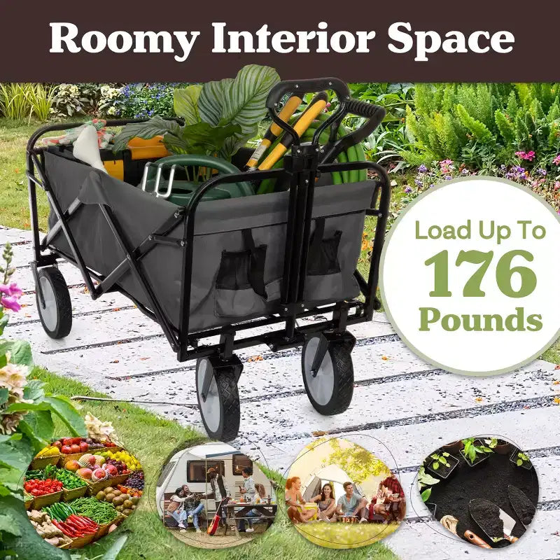 Pure Garden Collapsible Wagon Folding Cart