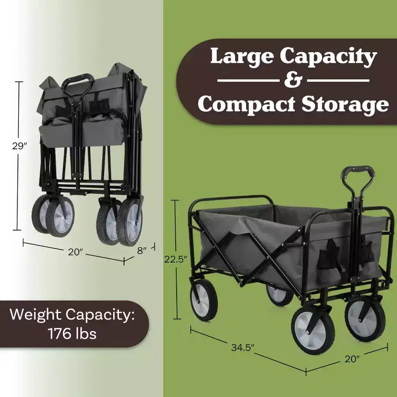 Pure Garden Collapsible Wagon Folding Cart