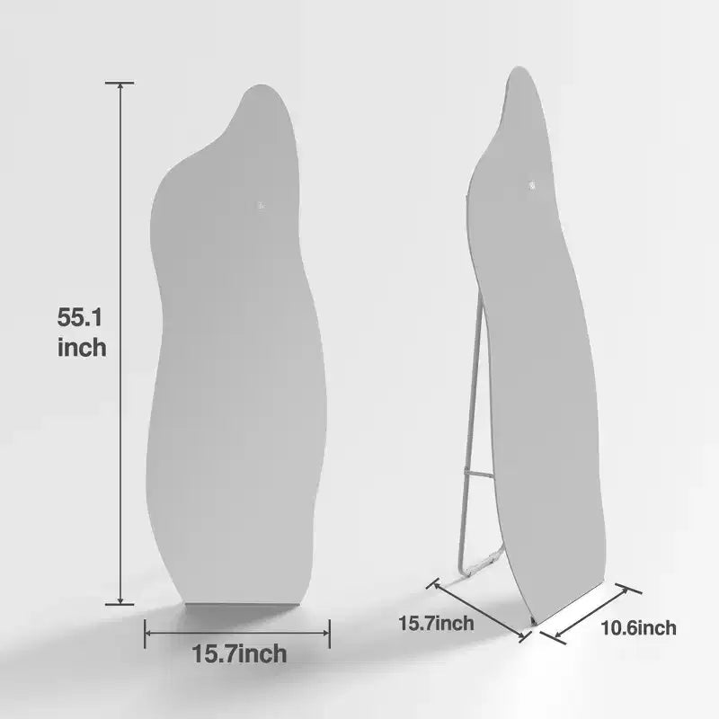 PexFix 24 in. W x 63 in. H Full Length Irregular Mirror in Silver