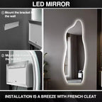 PexFix 24 in. W x 63 in. H Full Length Irregular Mirror in Silver