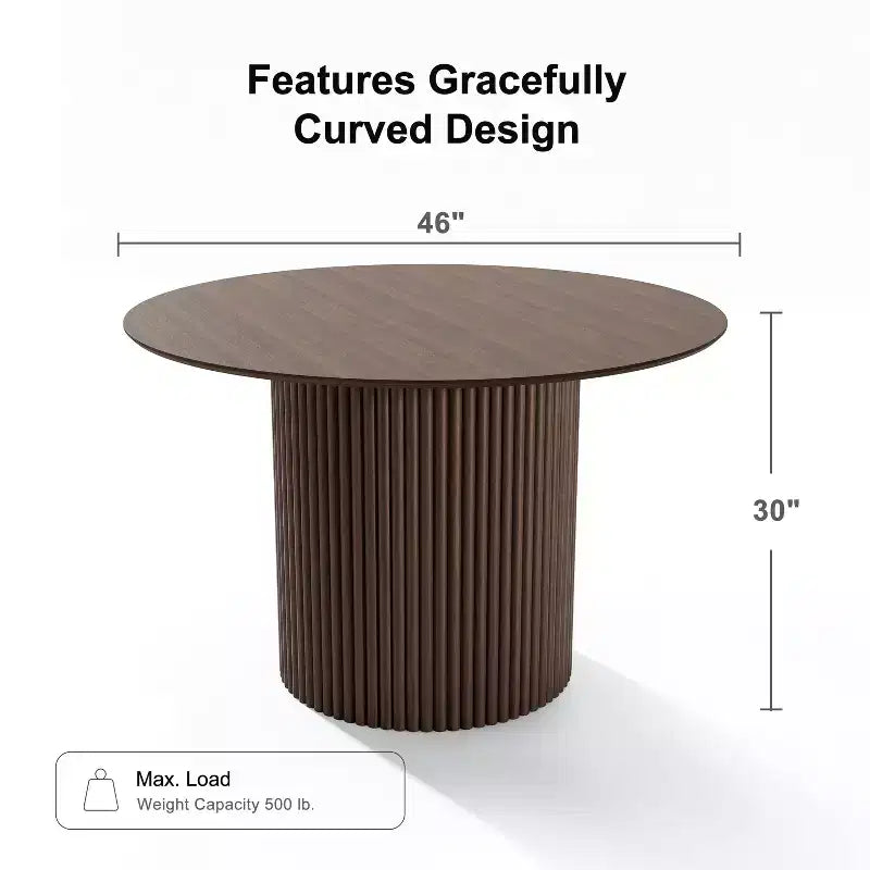 PexFix 46 Round Solid Wood Dining Table Kitchen Tables